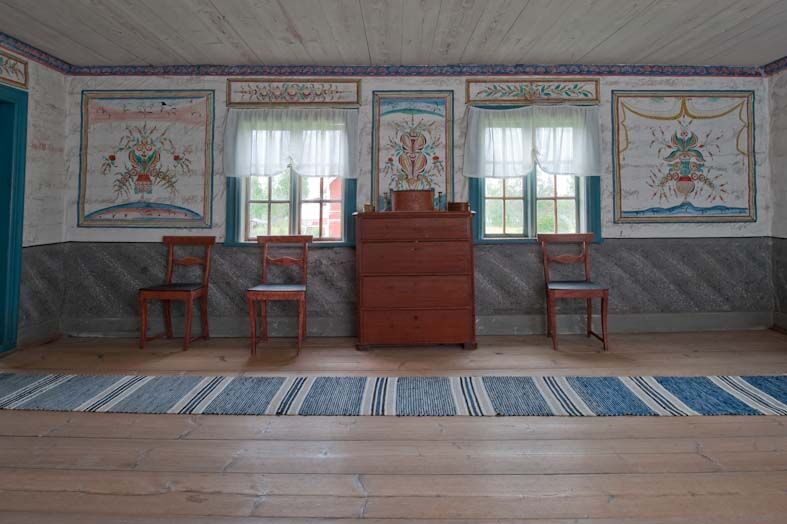 Herrstugan på övervåningen, målad 1856 av Bäck Anders Hansson.